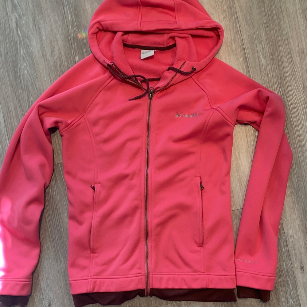 Columbia Hot Pink Inner Shell Fleece | Women’s Small | Lightweight Zip Jacket